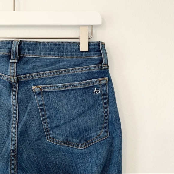 rag & bone Dre Low Rise Slim Boyfriend Jeans in Juni distressed wash 24 - Picture 6 of 10